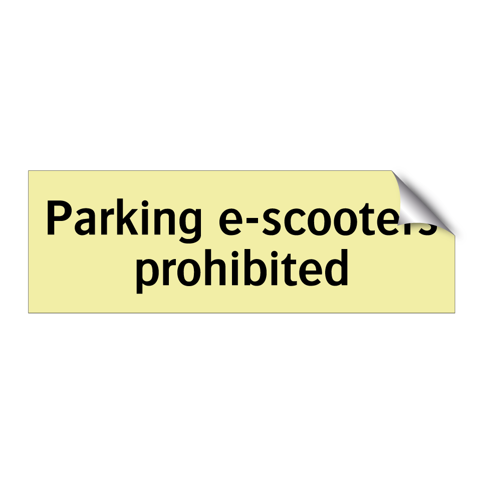 Parking e-scooters prohibited