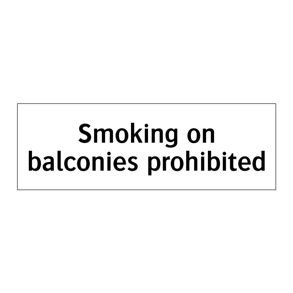 Smoking on balconies prohibited