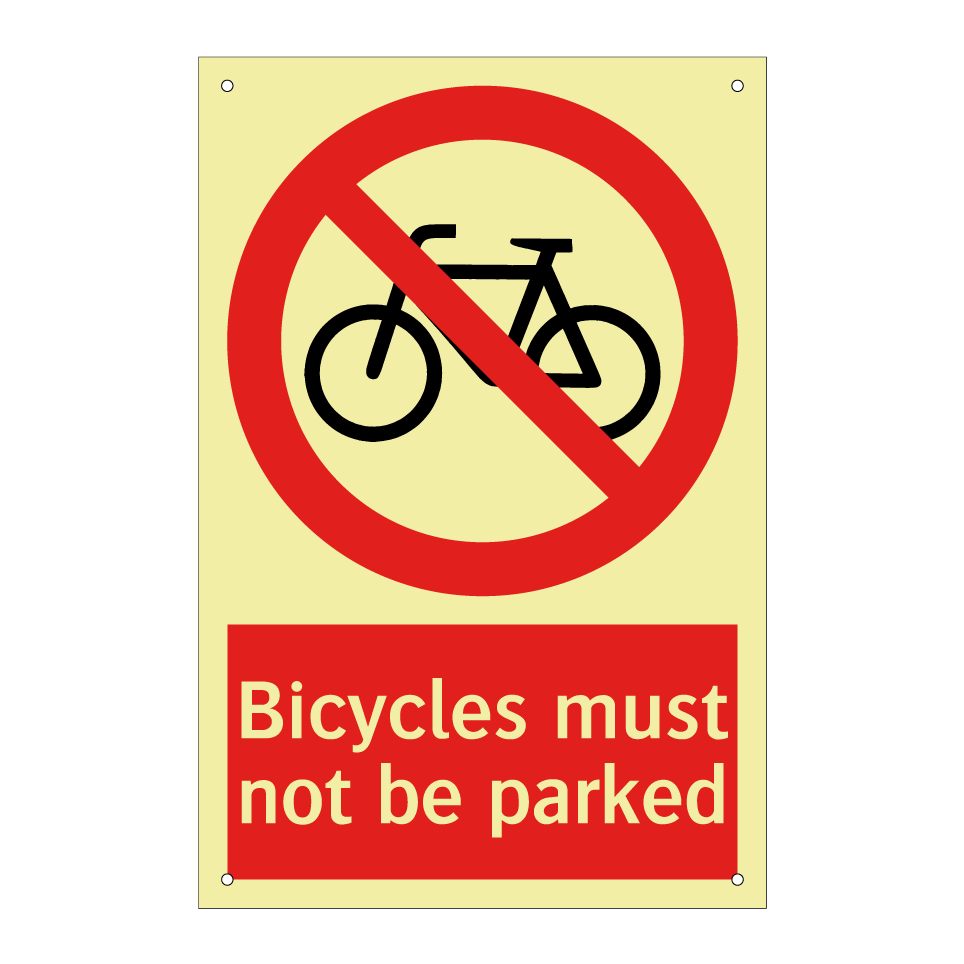 Bicycles must not be parked