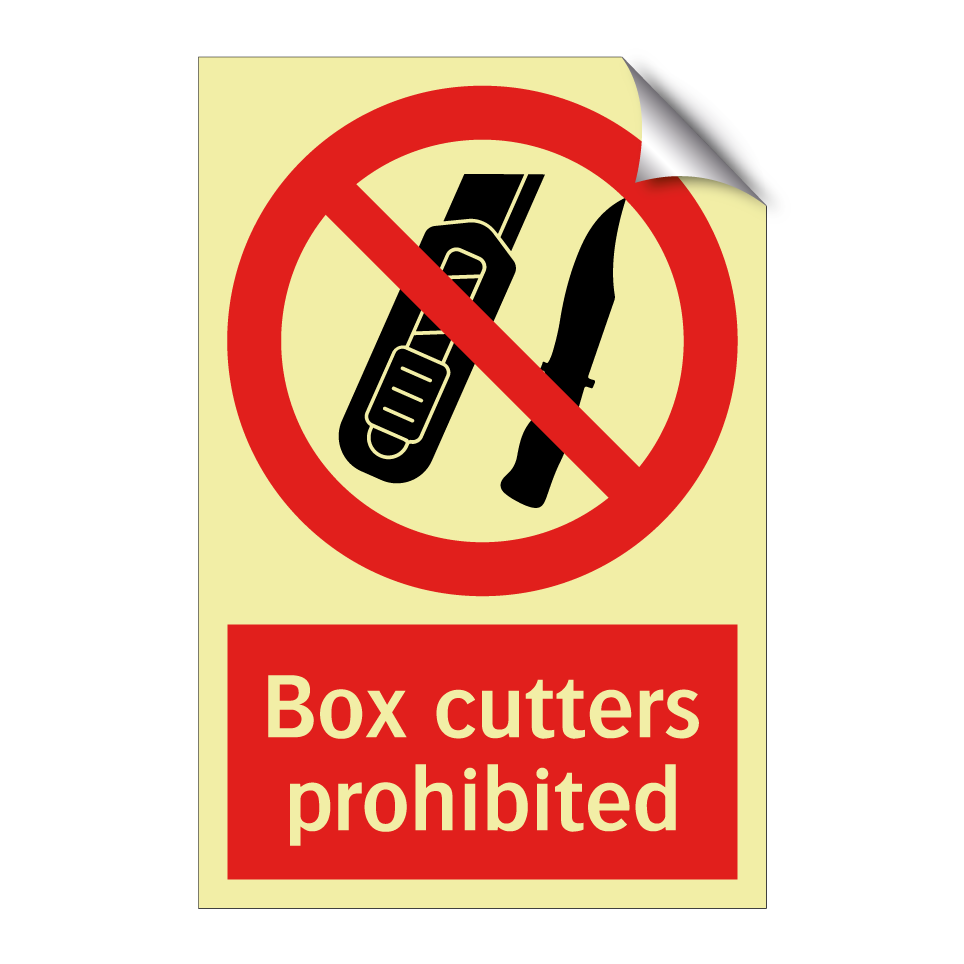 Box cutters prohibited