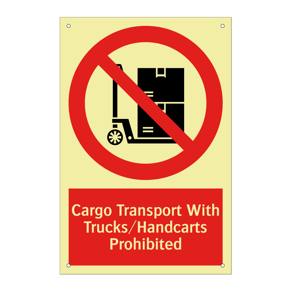 Cargo Transport With Trucks/Handcarts Prohibited
