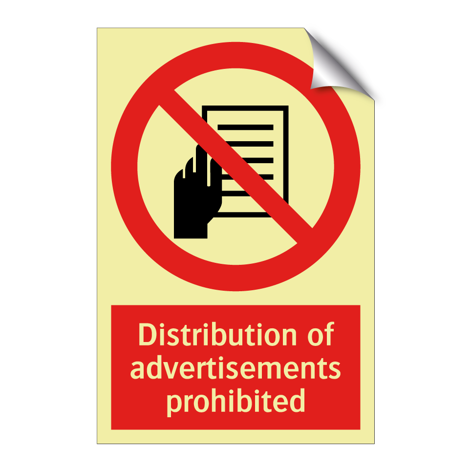 Distribution of advertisements prohibited