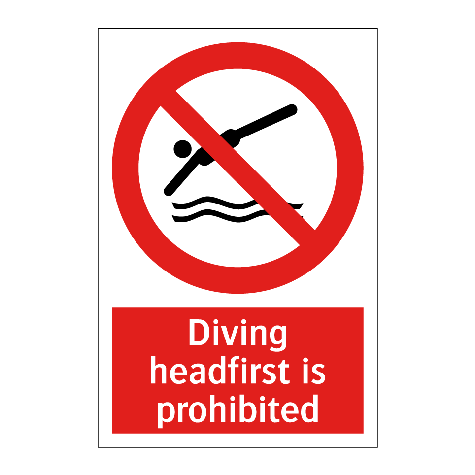 Diving headfirst is prohibited