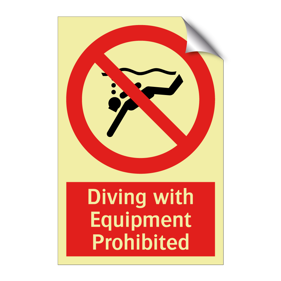 Diving with Equipment Prohibited