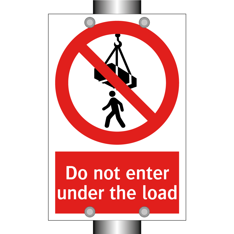 Do not enter under the load