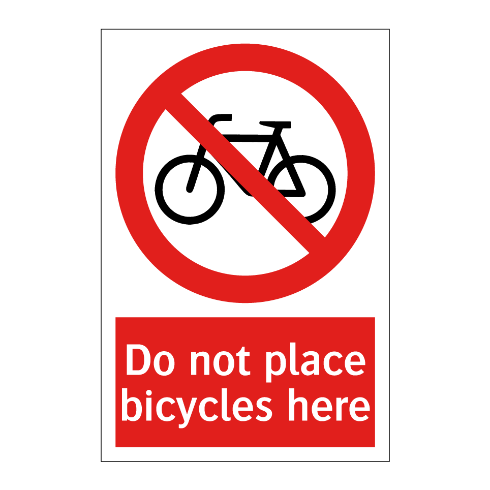 Do not place bicycles here
