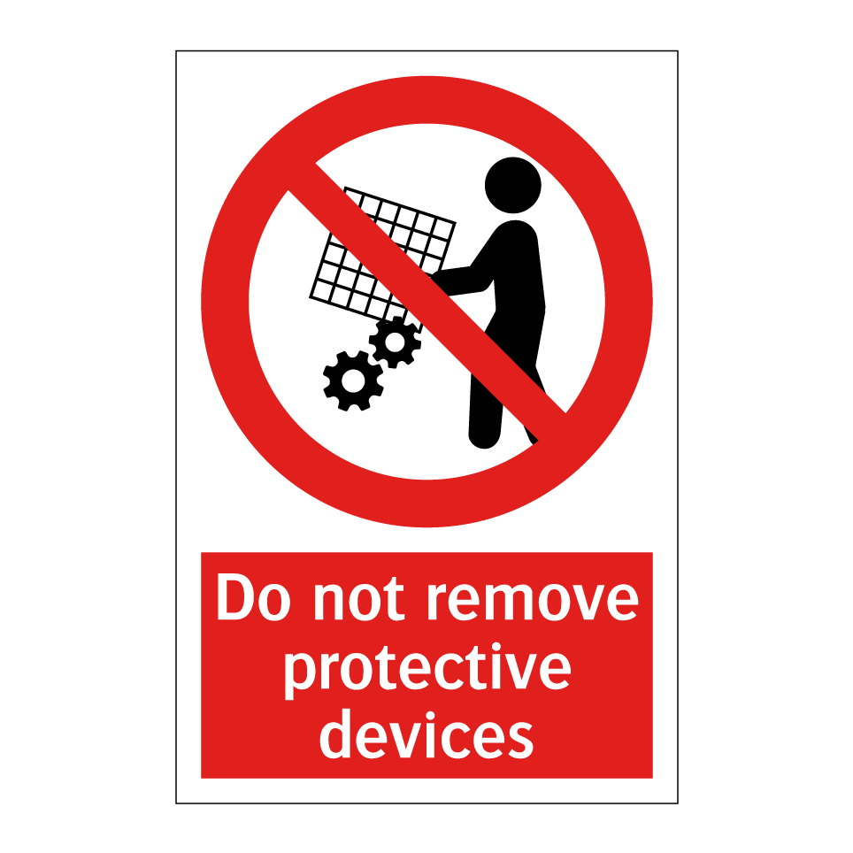Do not remove protective devices