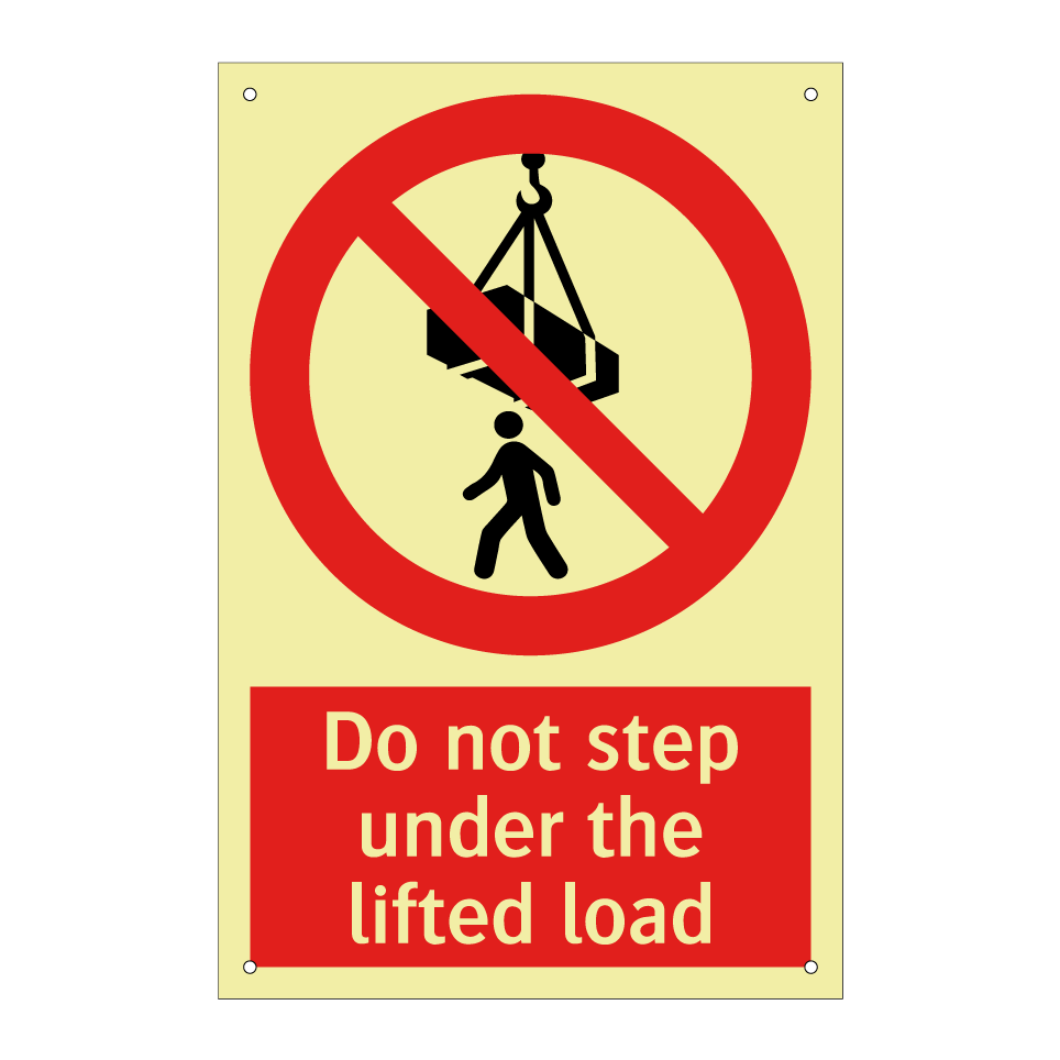 Do not step under the lifted load
