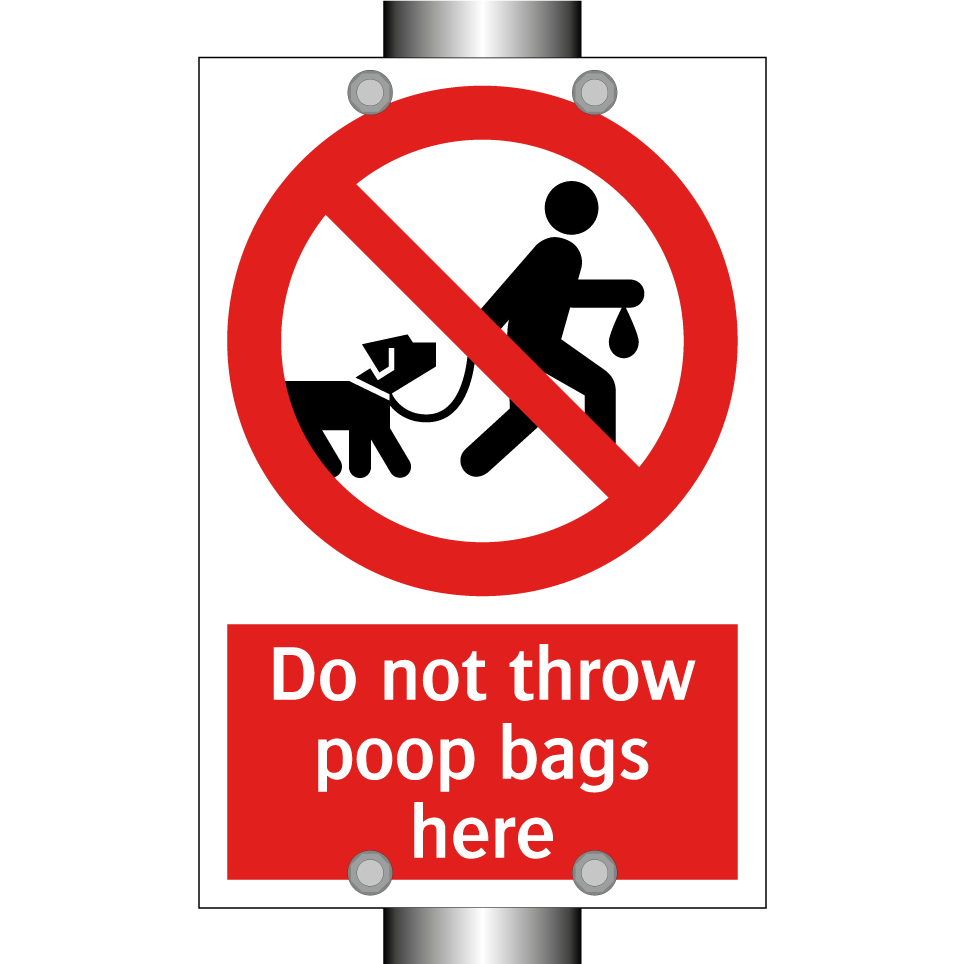 Do not throw poop bags here