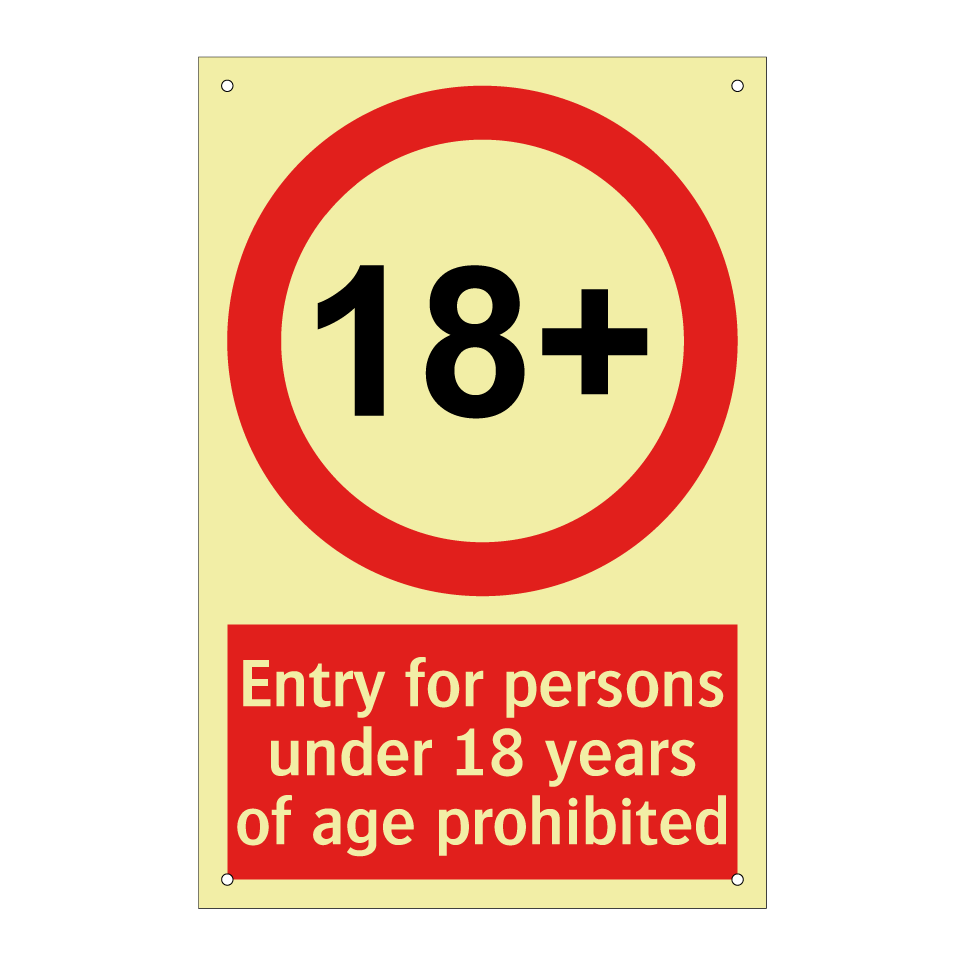 Entry for persons under 18 years of age prohibited