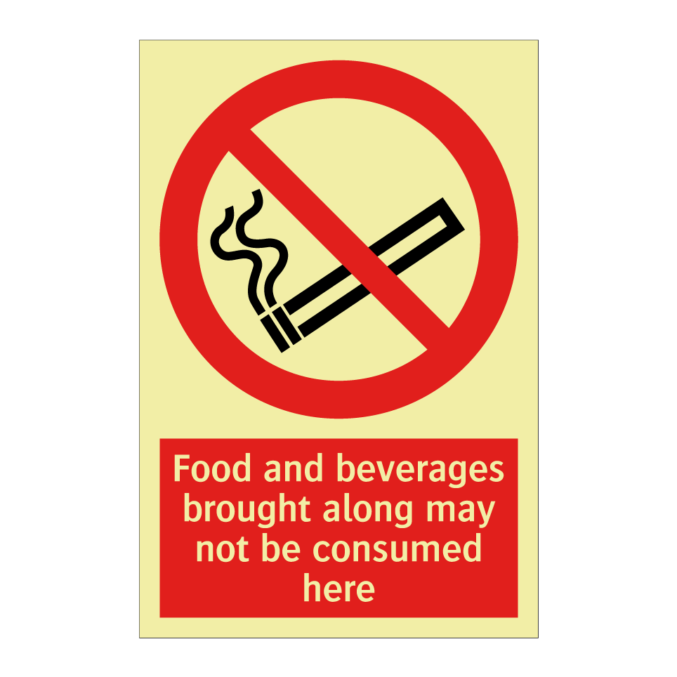 Food and beverages brought along may not be consumed here