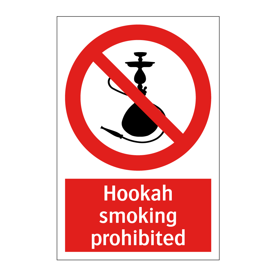 Hookah smoking prohibited