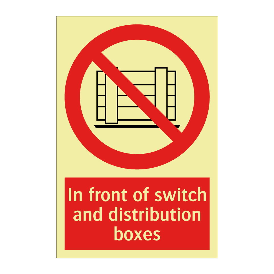 In front of switch and distribution boxes
