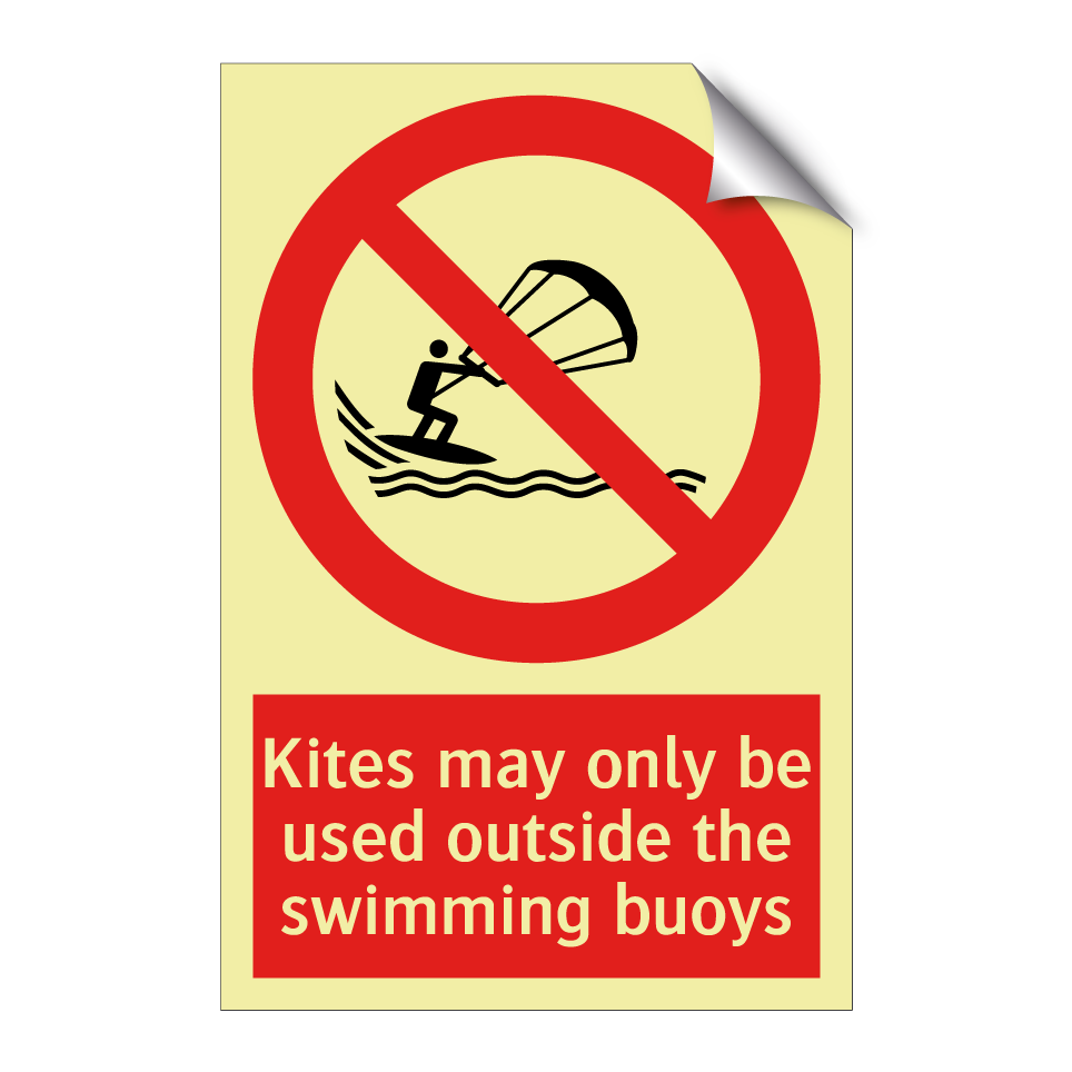 Kites may only be used outside the swimming buoys