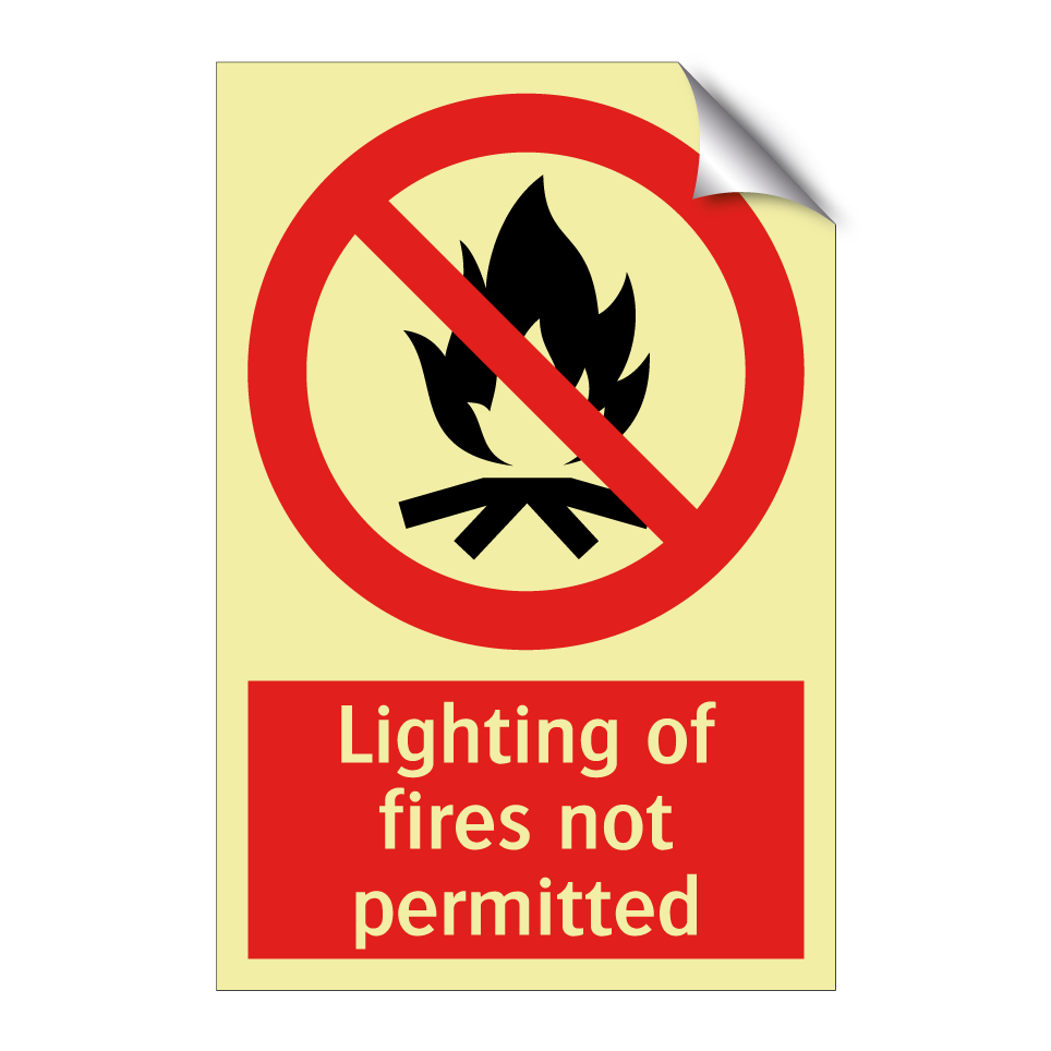 Lighting of fires not permitted
