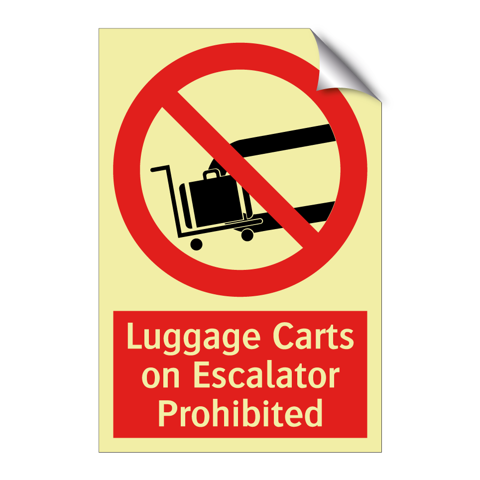 Luggage Carts on Escalator Prohibited