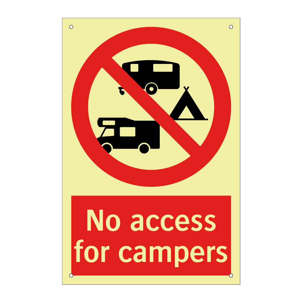 No access for campers