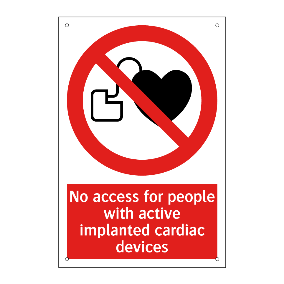 No access for people with active implanted cardiac devices
