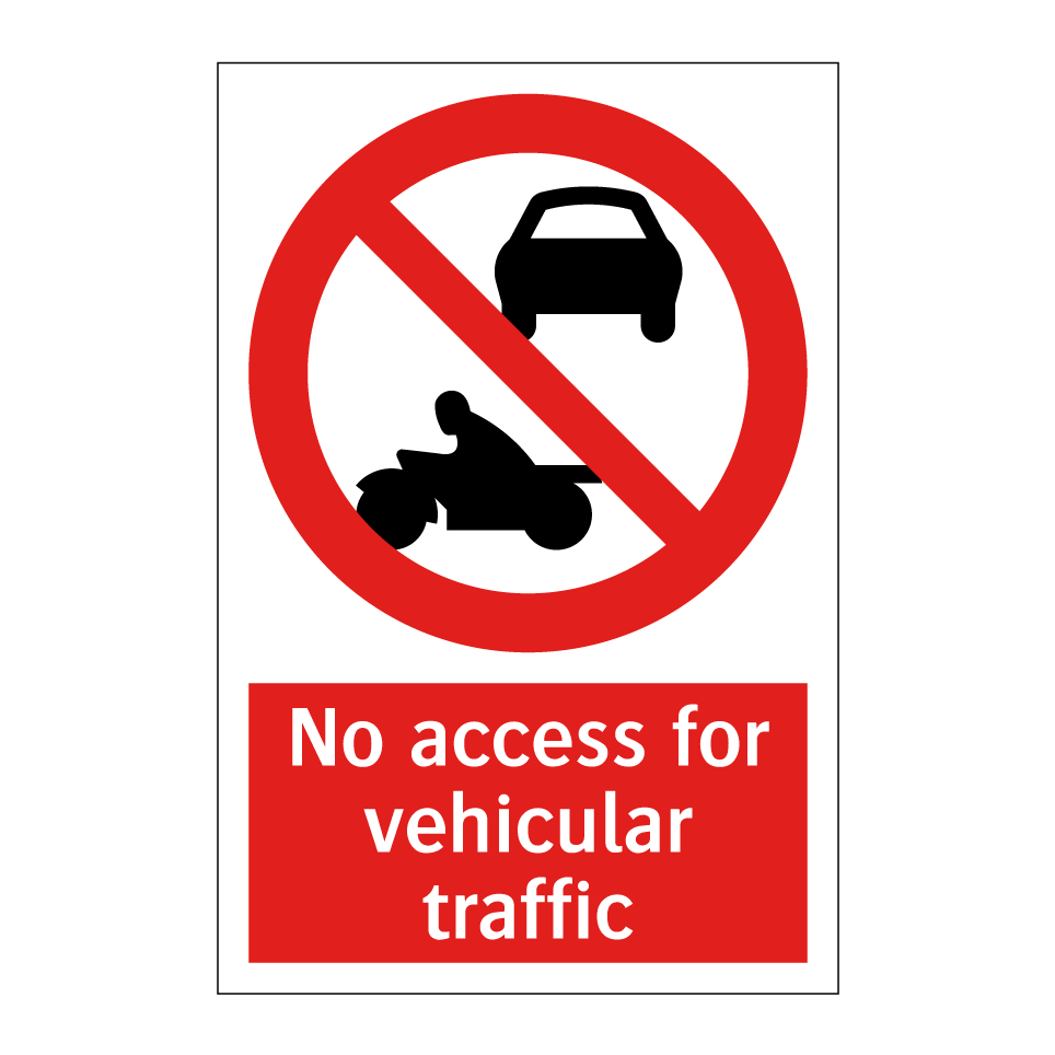 No access for vehicular traffic