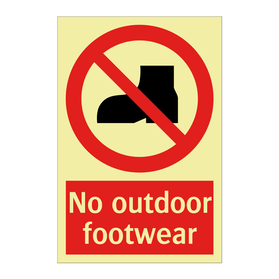 No outdoor footwear