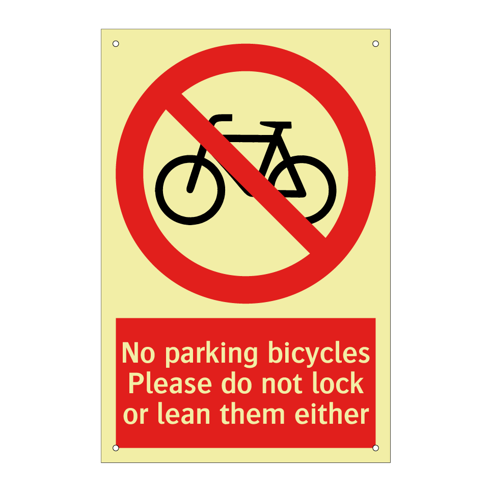 No parking bicycles Please do not lock or lean them either