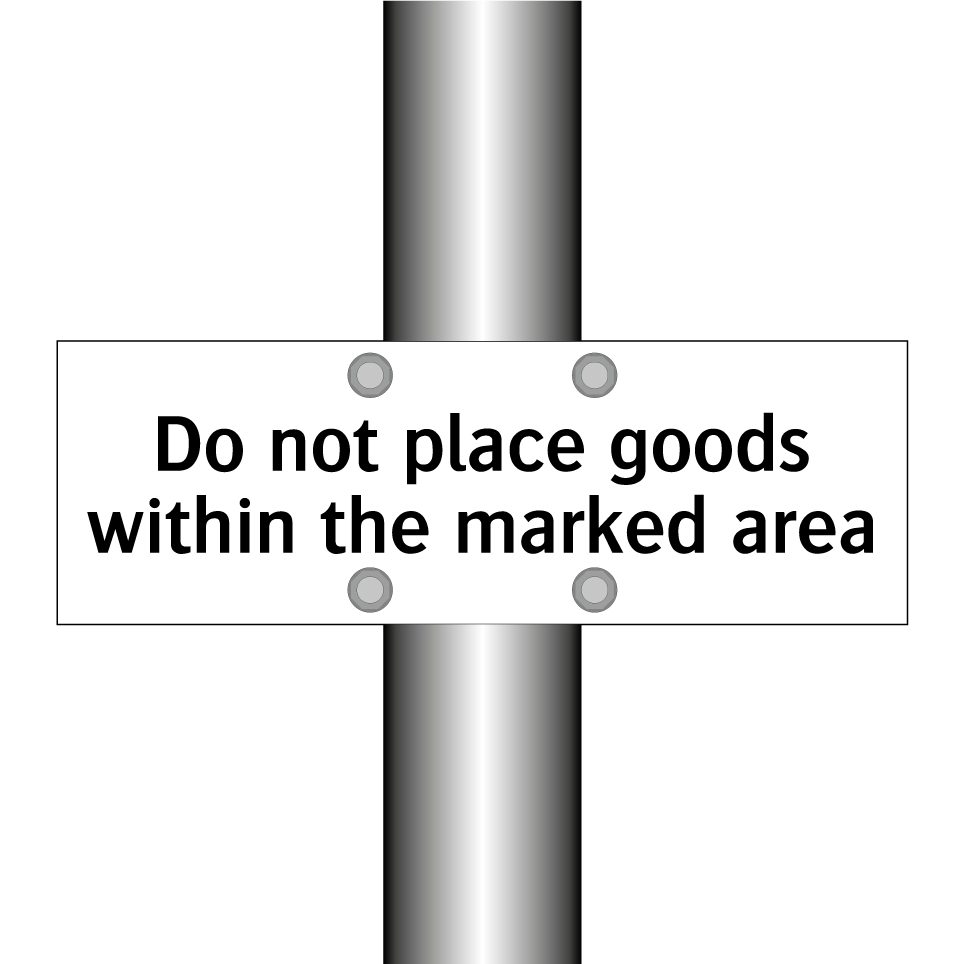 Do not place goods within the marked area