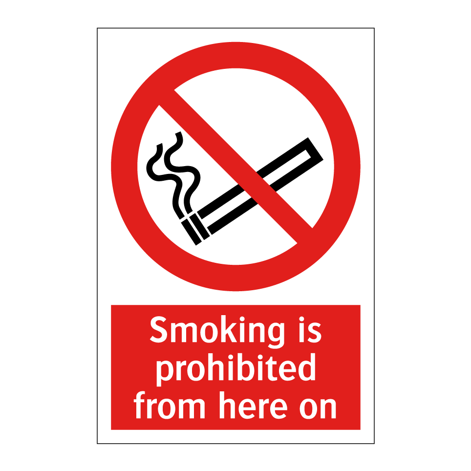 Smoking is prohibited from here on