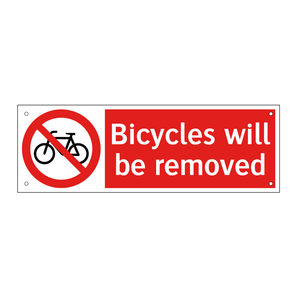 Bicycles will be removed