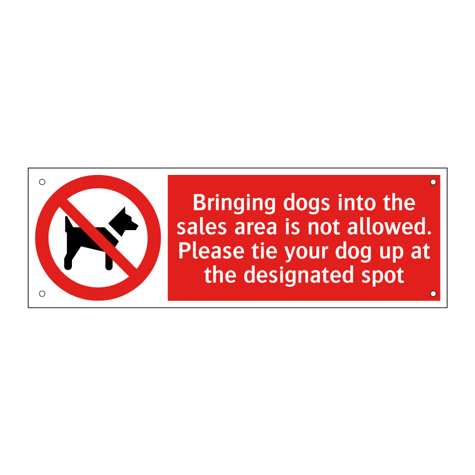 Bringing dogs into the sales area is not allowed. Please tie your dog up at the designated spot
