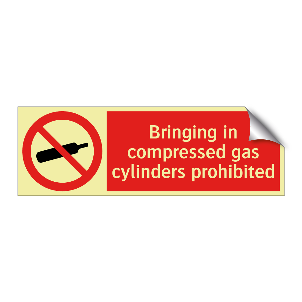 Bringing in compressed gas cylinders prohibited