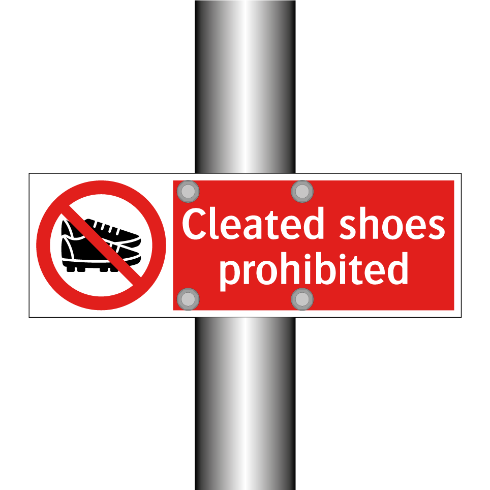 Cleated shoes prohibited