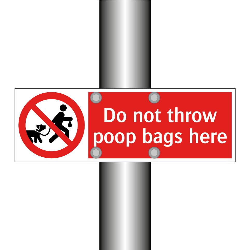 Do not throw poop bags here