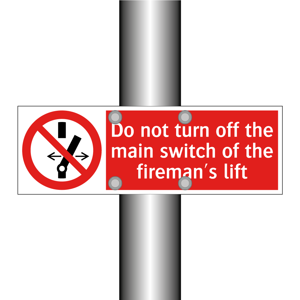 Do not turn off the main switch of the fireman's lift