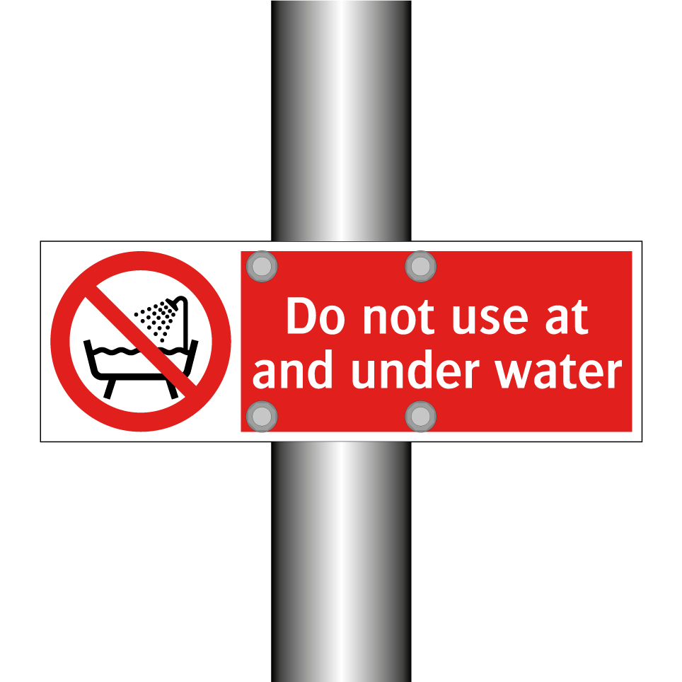 Do not use at and under water