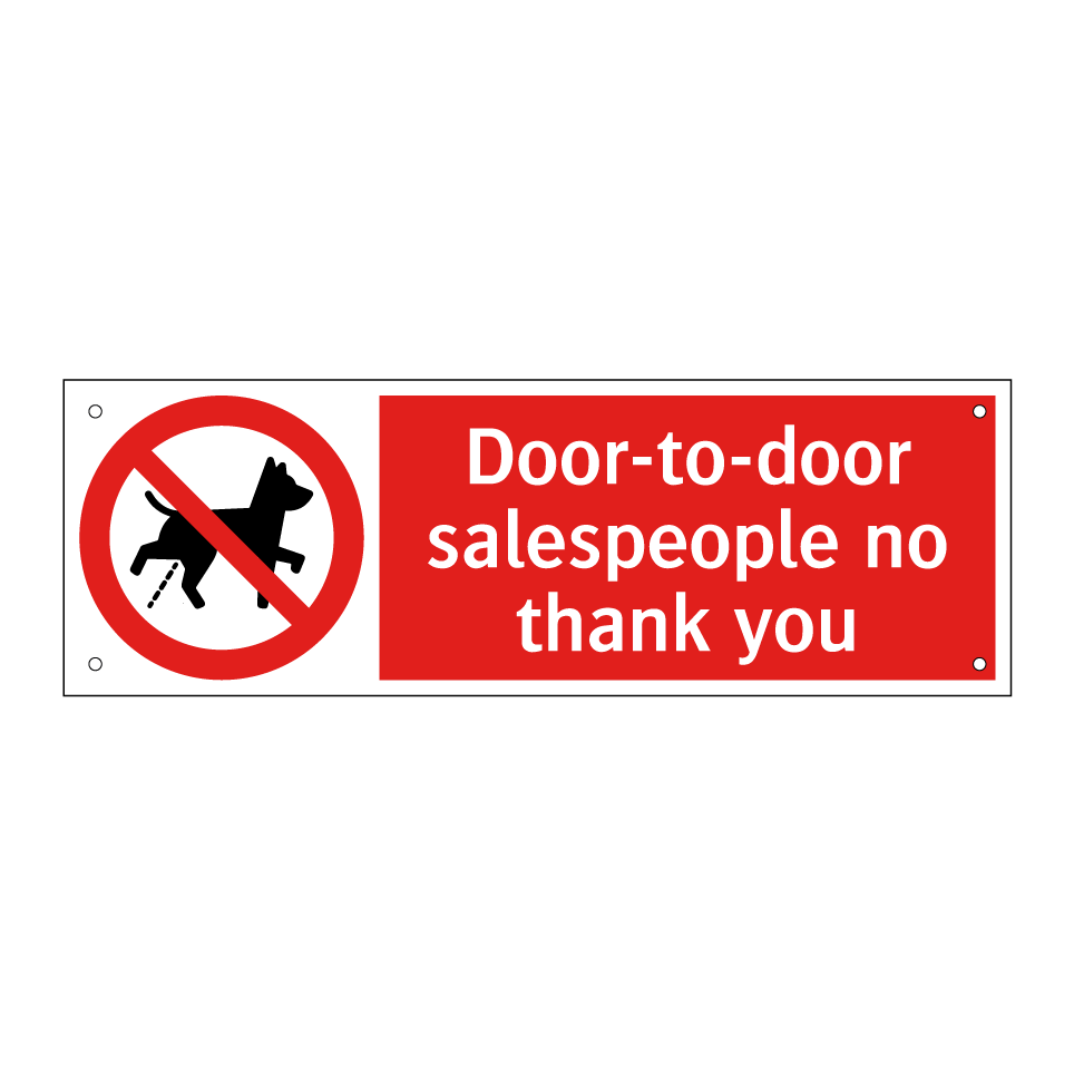Door-to-door salespeople no thank you
