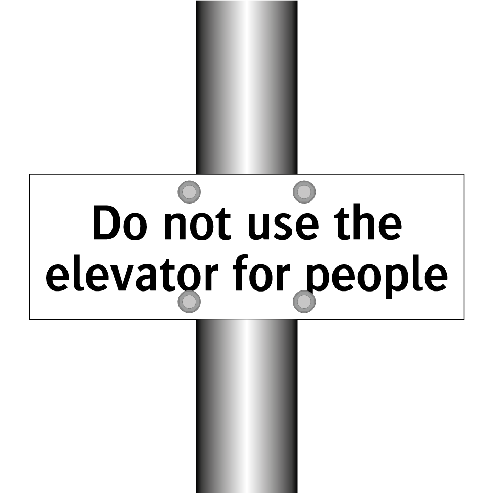 Do not use the elevator for people