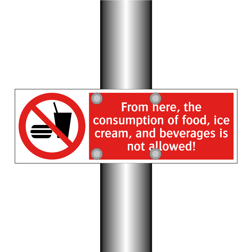 From here, the consumption of food, ice cream, and beverages is not allowed!