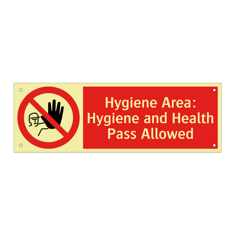 Hygiene Area: Hygiene and Health Pass Allowed