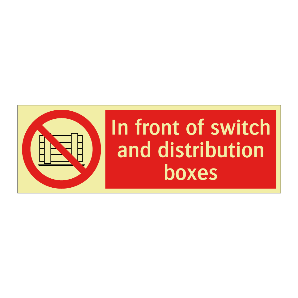 In front of switch and distribution boxes