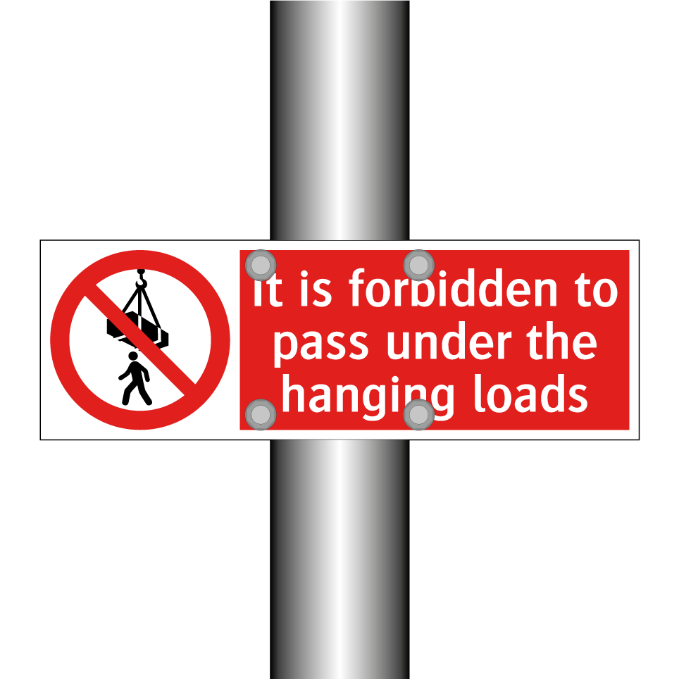 It is forbidden to pass under the hanging loads