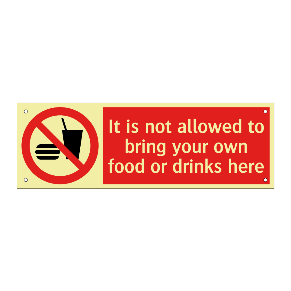 It is not allowed to bring your own food or drinks here