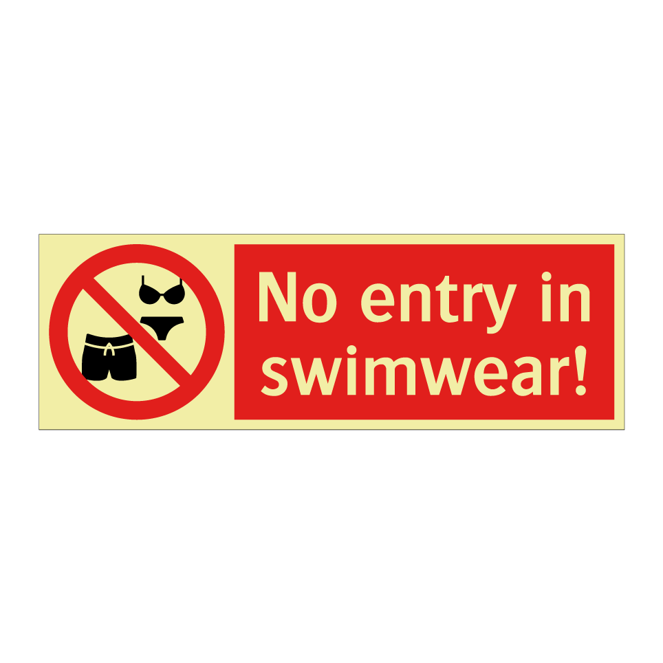 No entry in swimwear!