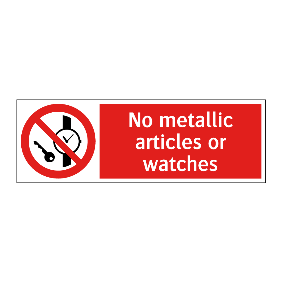 No metallic articles or watches