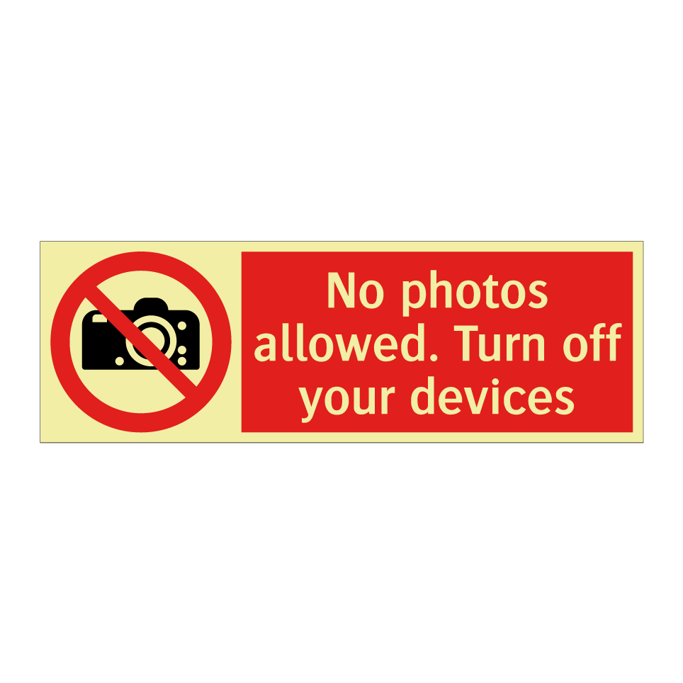 No photos allowed. Turn off your devices