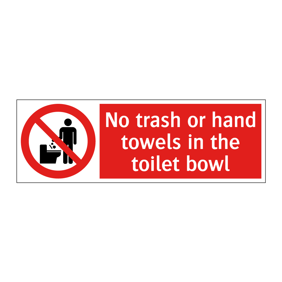 No trash or hand towels in the toilet bowl