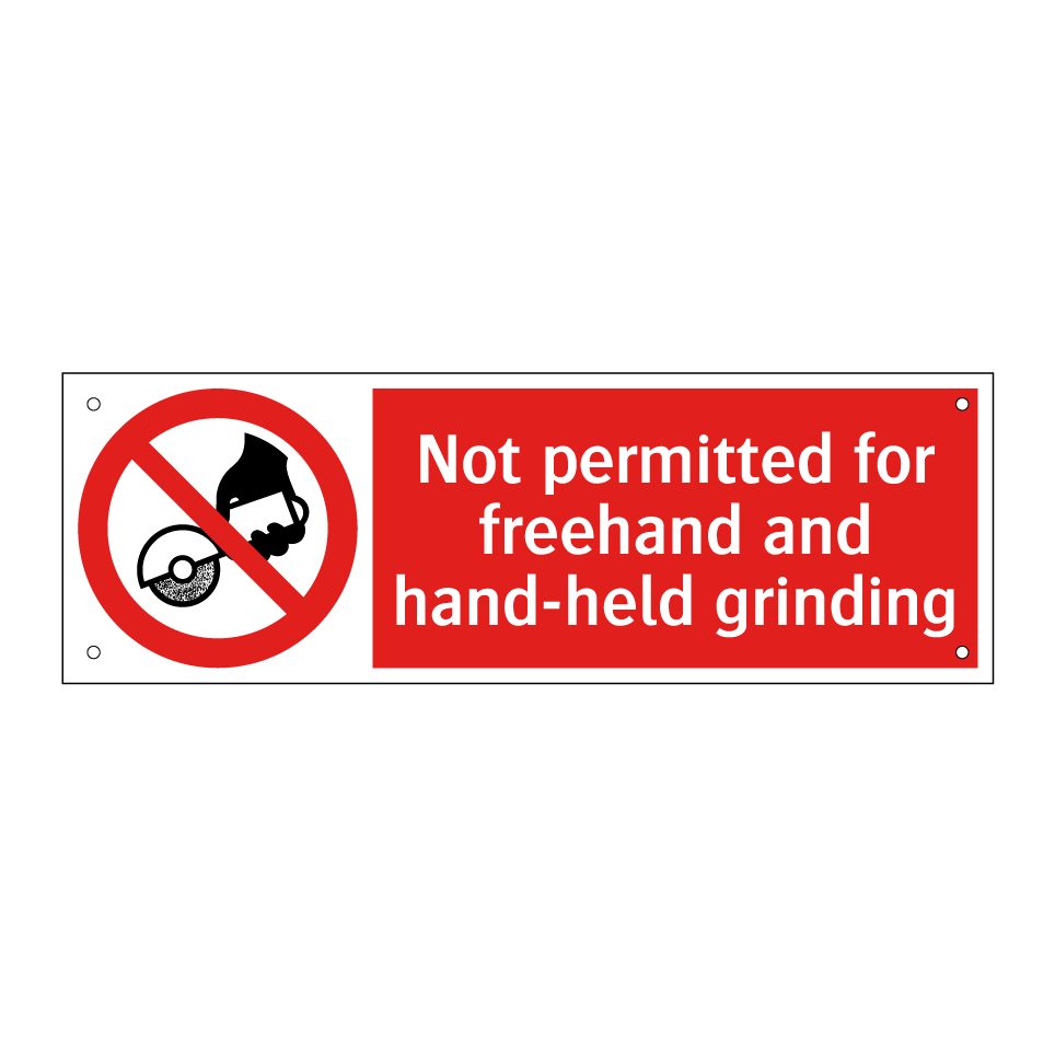 Not permitted for freehand and hand-held grinding