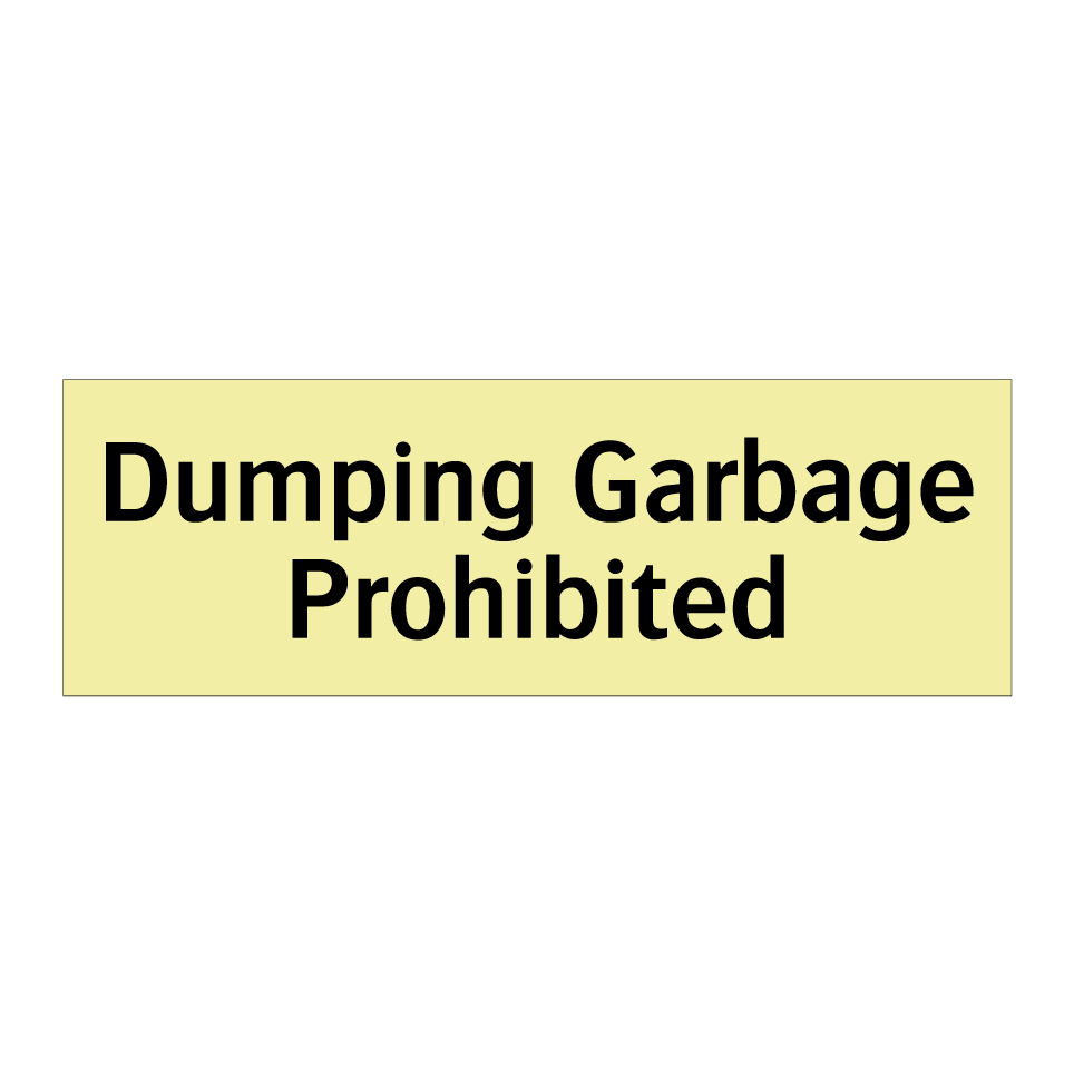 Dumping Garbage Prohibited