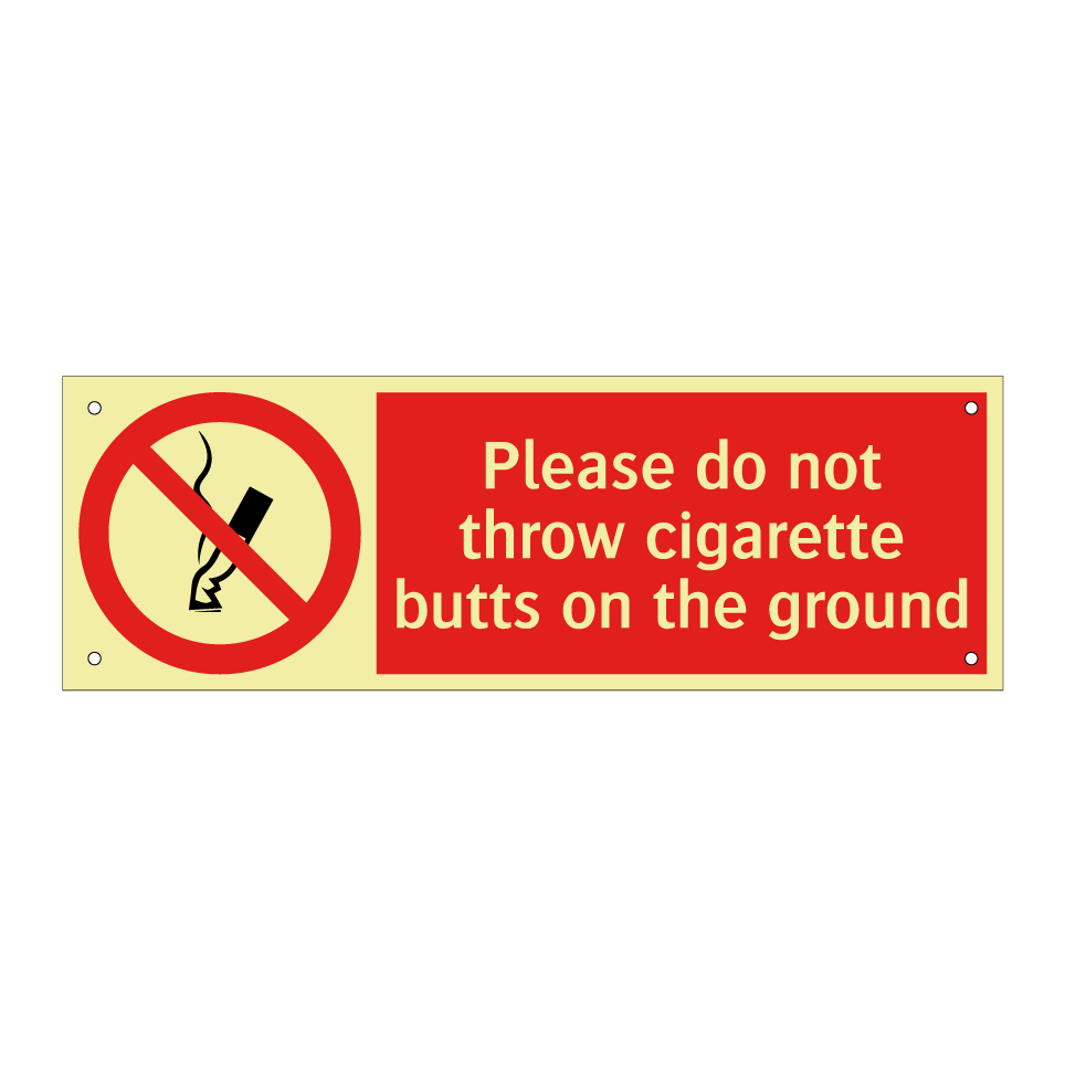 Please do not throw cigarette butts on the ground