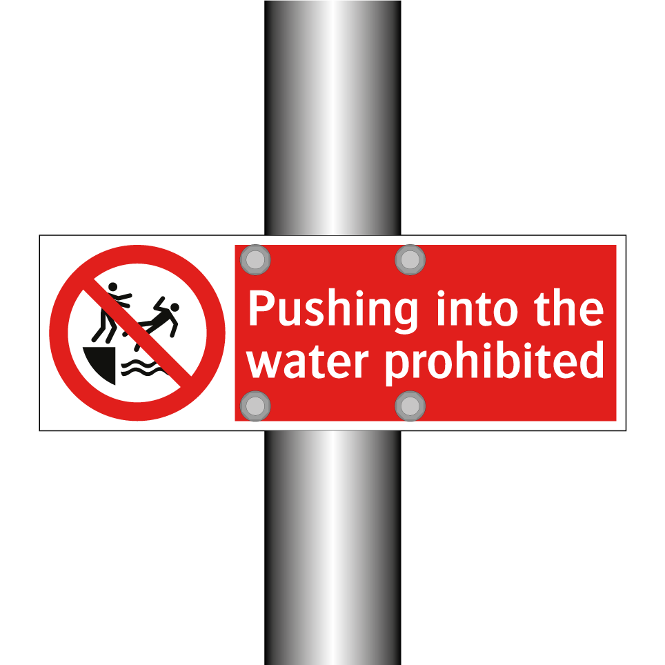 Pushing into the water prohibited