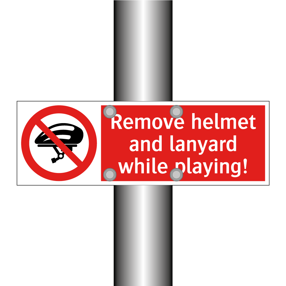 Remove helmet and lanyard while playing!